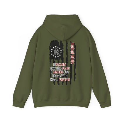 Rebel Ride Support our Troops Hooded Sweatshirt (Black)