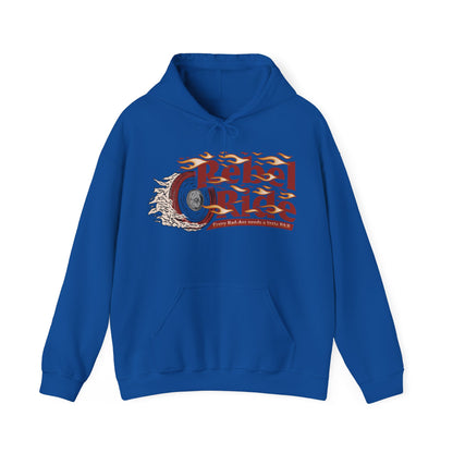 Rebel Ride Flames Hooded Sweatshirt (Front Only)