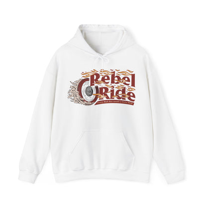 Rebel Ride Flames Hooded Sweatshirt (Front Only)