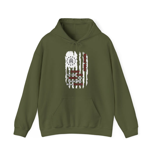 Rebel Ride Support our Troops Hooded Sweatshirt (White Front Only)